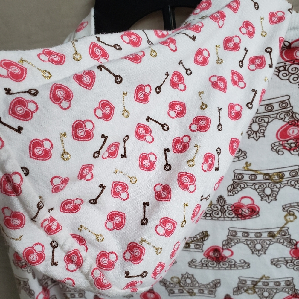 LIMITED TOO Cute Pastel Cream Pink Lockheart Kawaii Princess Graphic Hoodie - Picture 13 of 15